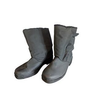 Totes Black Waterproof‎ Nylon Winter Snow Boots Womens Rain Boots